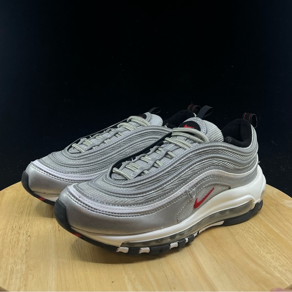 Women's Nike Air Max 97 OG “Metallic Silver/Varsity Red”Multi Size DQ9131-002 - Picture 2 of 9